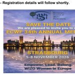 ECWF ANNUAL MEETING 5 – 8 November 2026 – Strasbourg/France – SAVE THE DATE